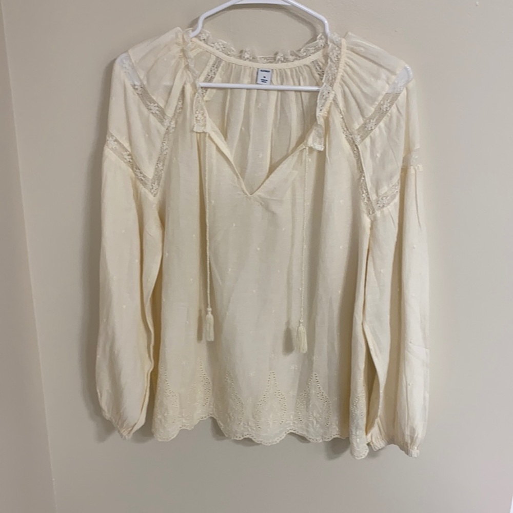 Ivory Peasant Blouse